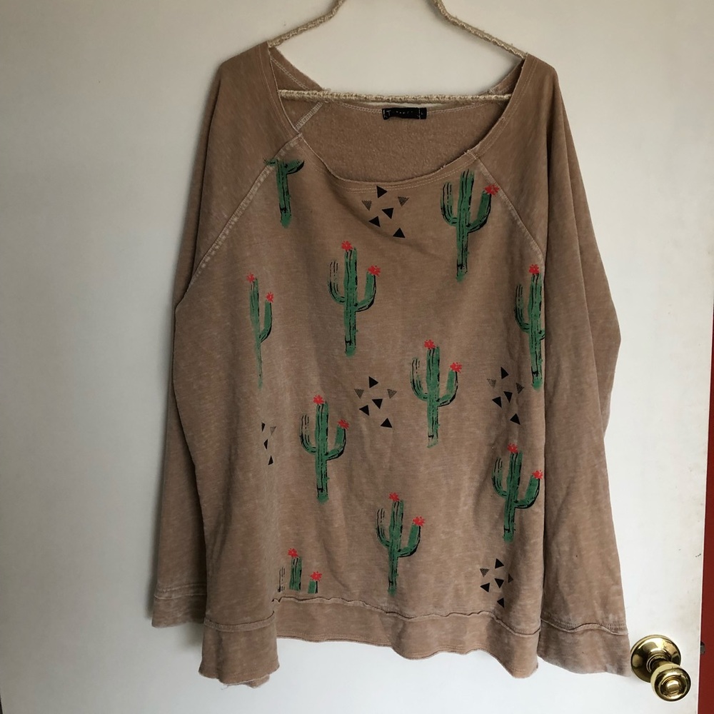 T Party cactus sweater L